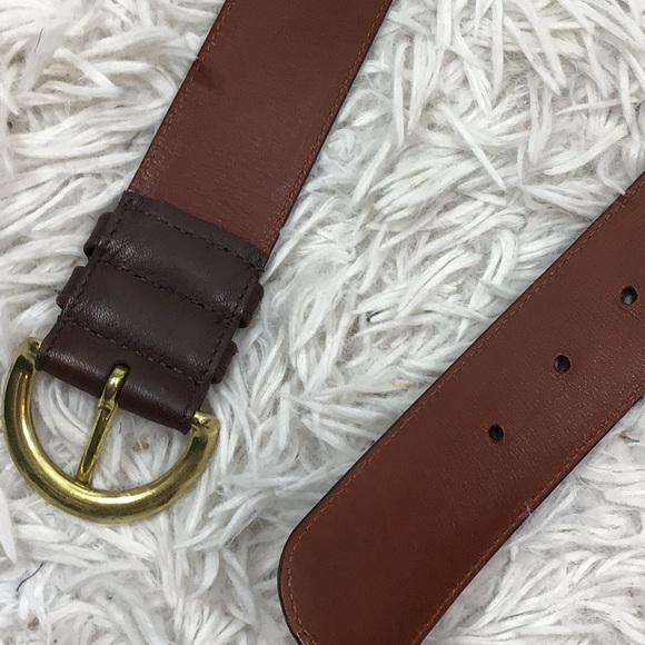 Coach Vintage Brown Leather Belt 8500 L Solid Brass Buckle Handcrafted - Picture 3 of 10